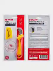 Нож монтажника REXANT, нержавеющая сталь с "пяткой", 180 мм