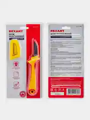 Нож монтажника REXANT, нержавеющая сталь, прямое лезвие