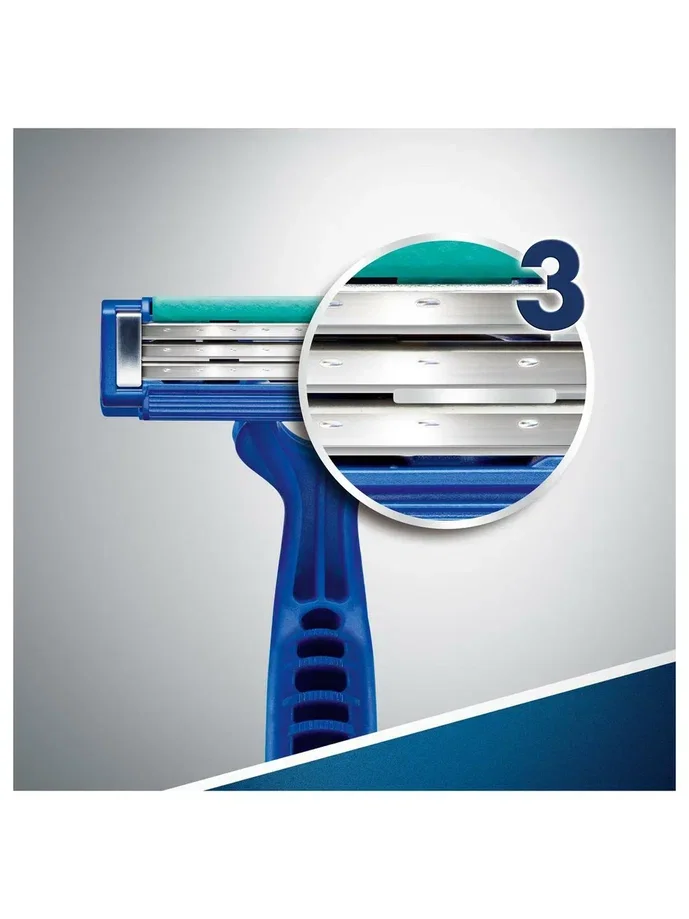 Gillette Одноразовые Мужские Бритвы Blue3 Simple, с 3 лезвиями, 4, фиксированная головка