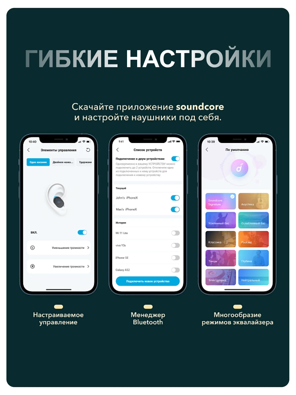 Черный беспроводные наушники SOUNDCORE Liberty 3 Pro