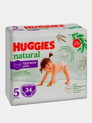 Подгузники-трусики Huggies Natural 12-17 кг, 5 размер, 34 штуки