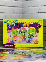 Пазл Головоломка Мозаика игра Черепашки семья подводный