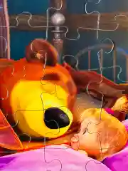 Фигурный макси пазл для малышей Маша и Медведь мультик