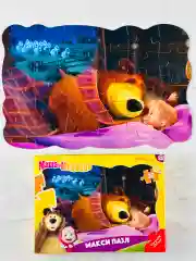 Фигурный макси пазл для малышей Маша и Медведь мультик