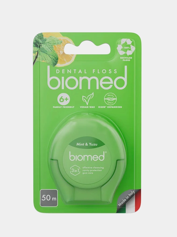 Зубная нить Biomed, вощеная, 50 м