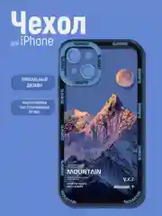 Голубой чехол на iPhone 11/12/13/14/15/XR/X/XS/Pro Max Plus Mini Айфон, силиконовый