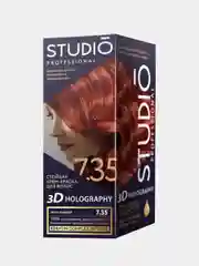 Комплект STUDIO Professional 3D HOLOGRAPHY для окрашивания волос 7.35 ярко-рыжий