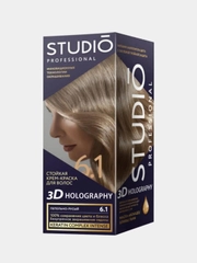 Комплект STUDIO Professional 3D HOLOGRAPHY для окрашивания волос 6.1 пепельно-русый