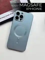 Светло-синий чехол MagSafe iPhone 16/15/14/13/12/11/Pro/Max/Plus/Mini/X/Xr/Xs магсейф