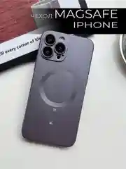 Серый чехол MagSafe iPhone 16/15/14/13/12/11/Pro/Max/Plus/Mini/X/Xr/Xs магсейф