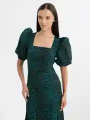 Зеленый платье леопардовое женское, вечернее