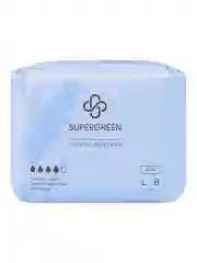 Прокладки гигиенические SUPERGREEN ультрамягкие 8 штук размер L длина 30 см Корея