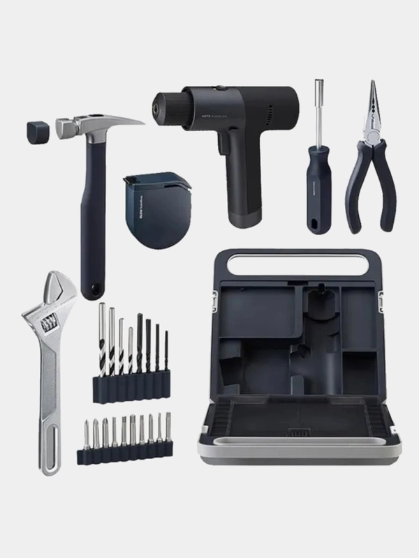 Набор инструментов с дрелью-шуруповёртом HOTO 12V Brushless Drill Tool Set,