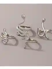 Серебряный набор колец. Новогодние украшения. Символ года . Змея