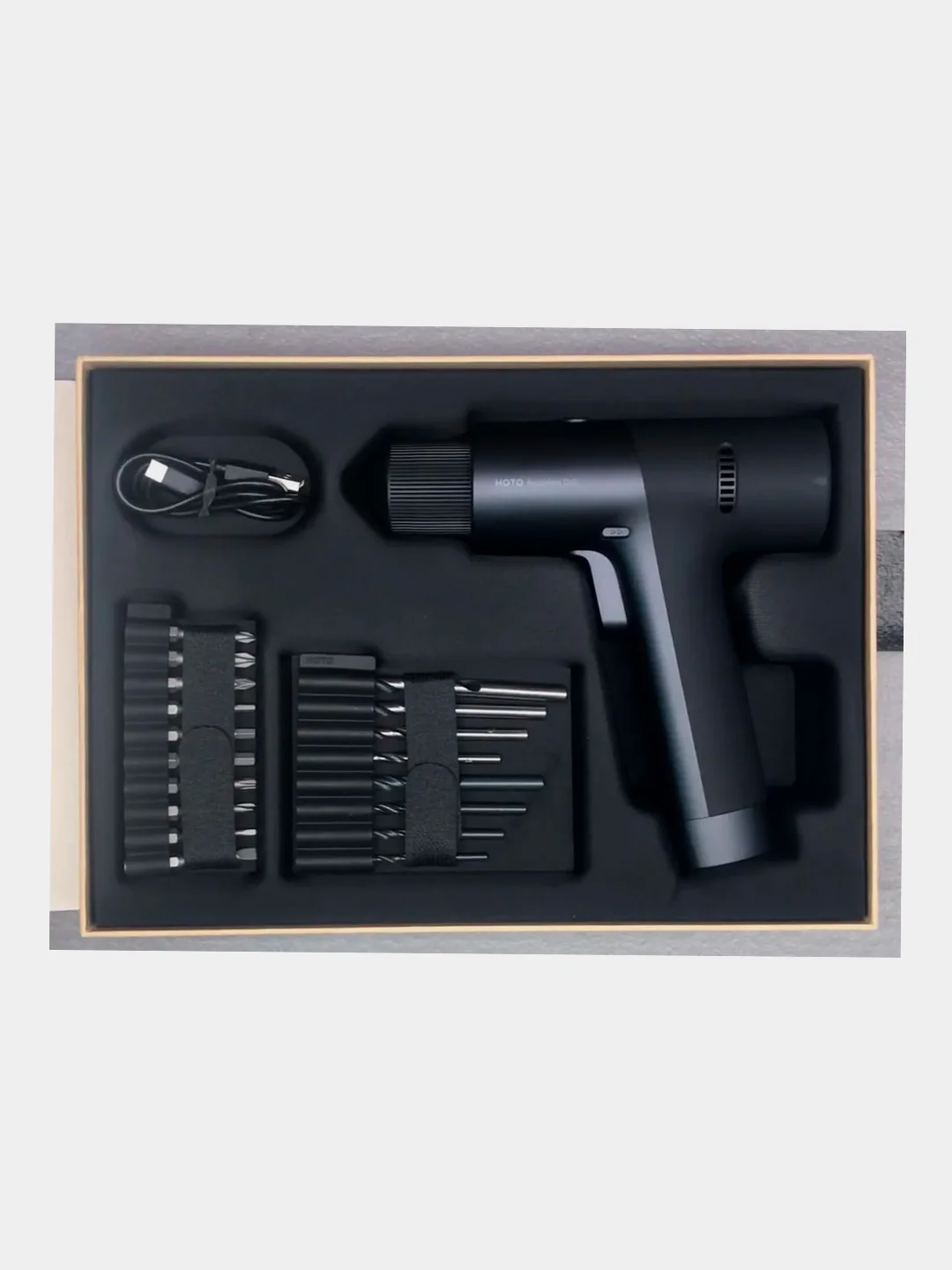 Аккумуляторная дрель-шуруповерт HOTO 12V Brushless Drill, серая, 1400 об/мин