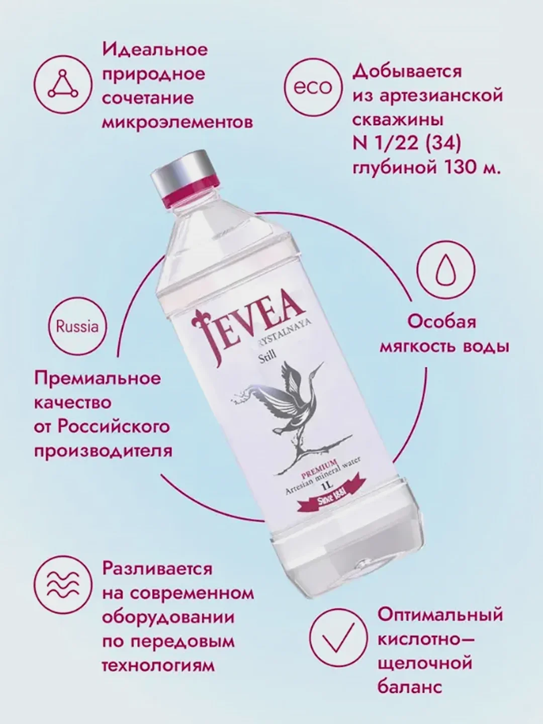 Вода минеральная природная столовая питьевая "Живея Кристальная" негазированная, 0,33 л