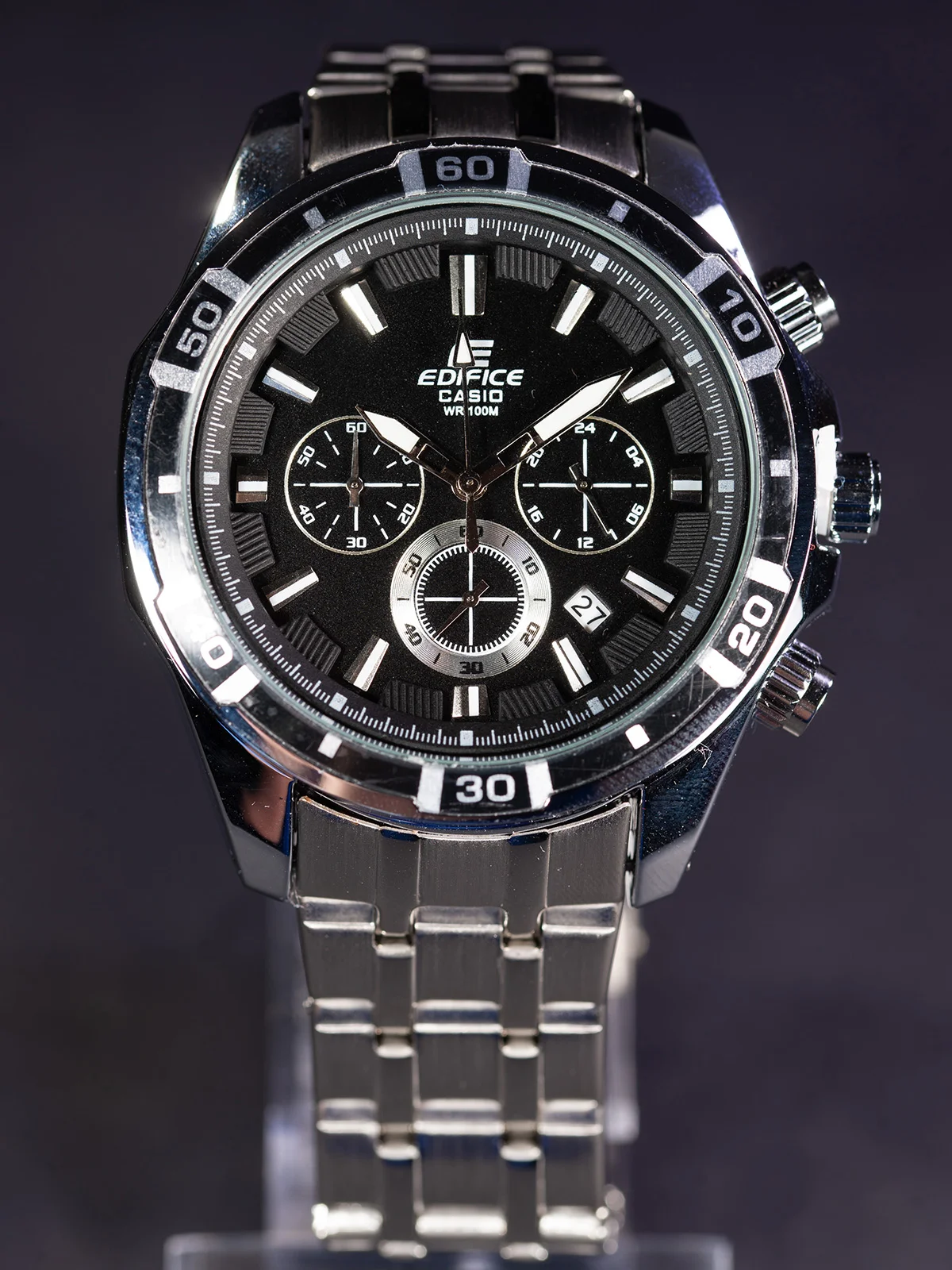 Черный часы мужские наручные Casio Edifice с хронографом