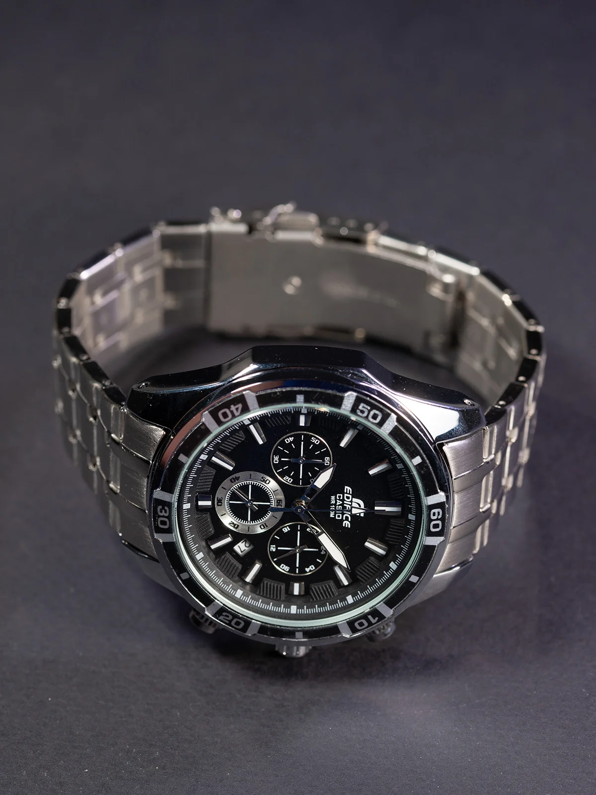 Черный часы мужские наручные Casio Edifice с хронографом