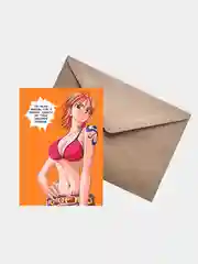 Открытка с героями аниме "One Piece", с конвертом, Ван Пис, аниме, подарок
