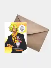 Открытка с героями аниме "One Piece", с конвертом, Ван Пис, аниме, подарок