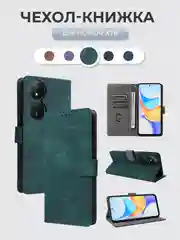 Зеленый чехол-книжка Honor X7B (Хонор Икс 7Б/ х7б) с магнитной застежкой