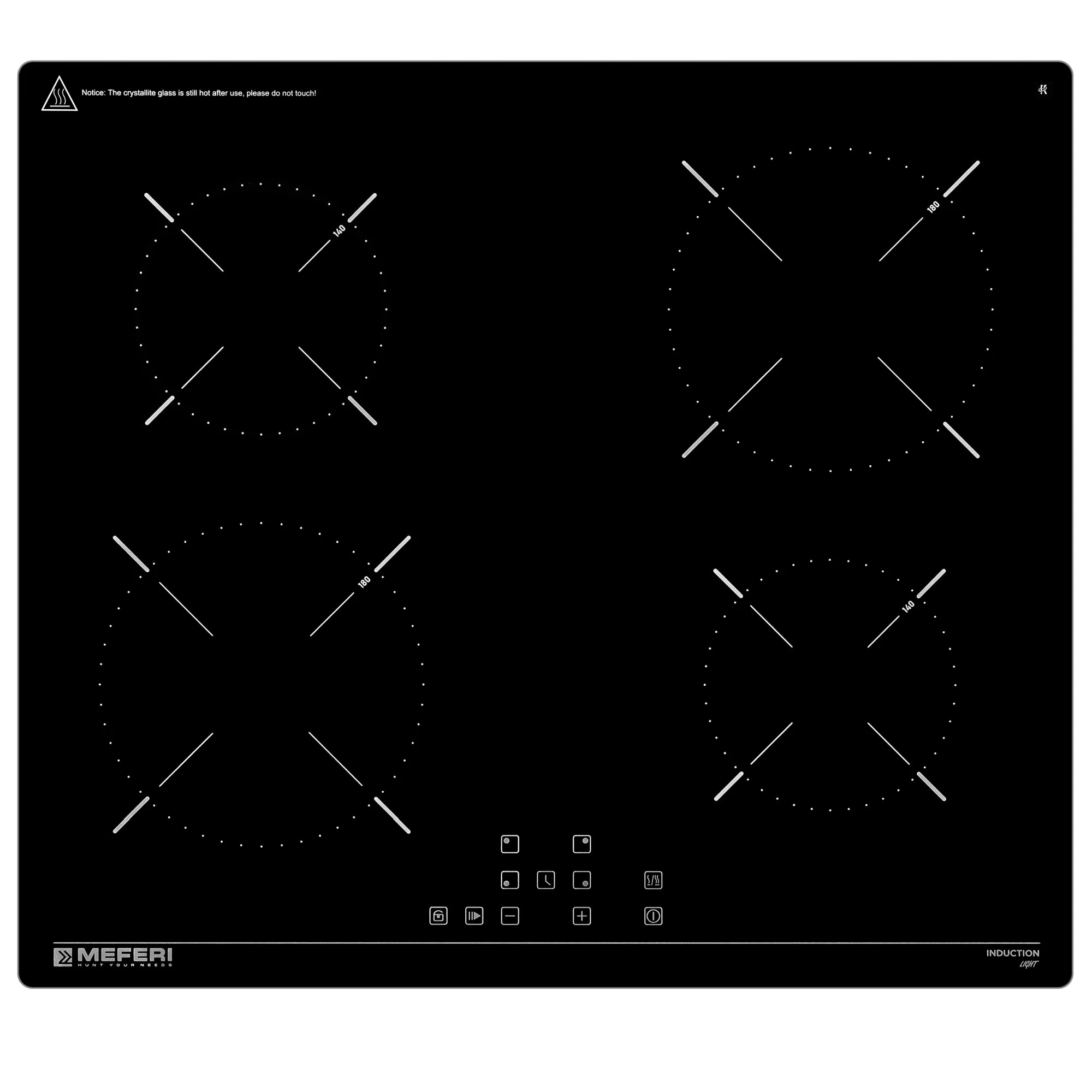 Варочная панель индукционная MIH604BK LIGHT ширина 60 см , 4 конфорки, стеклокерамика