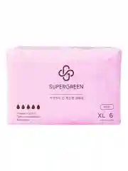 Сиреневый прокладки гигиенические SUPERGREEN Ночь 18 шт, размер XL, длина 35 см (3 упаковки по 6 шт)