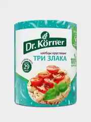 Хрустящие хлебцы Dr. Korner, три злака, без сахара, 90г
