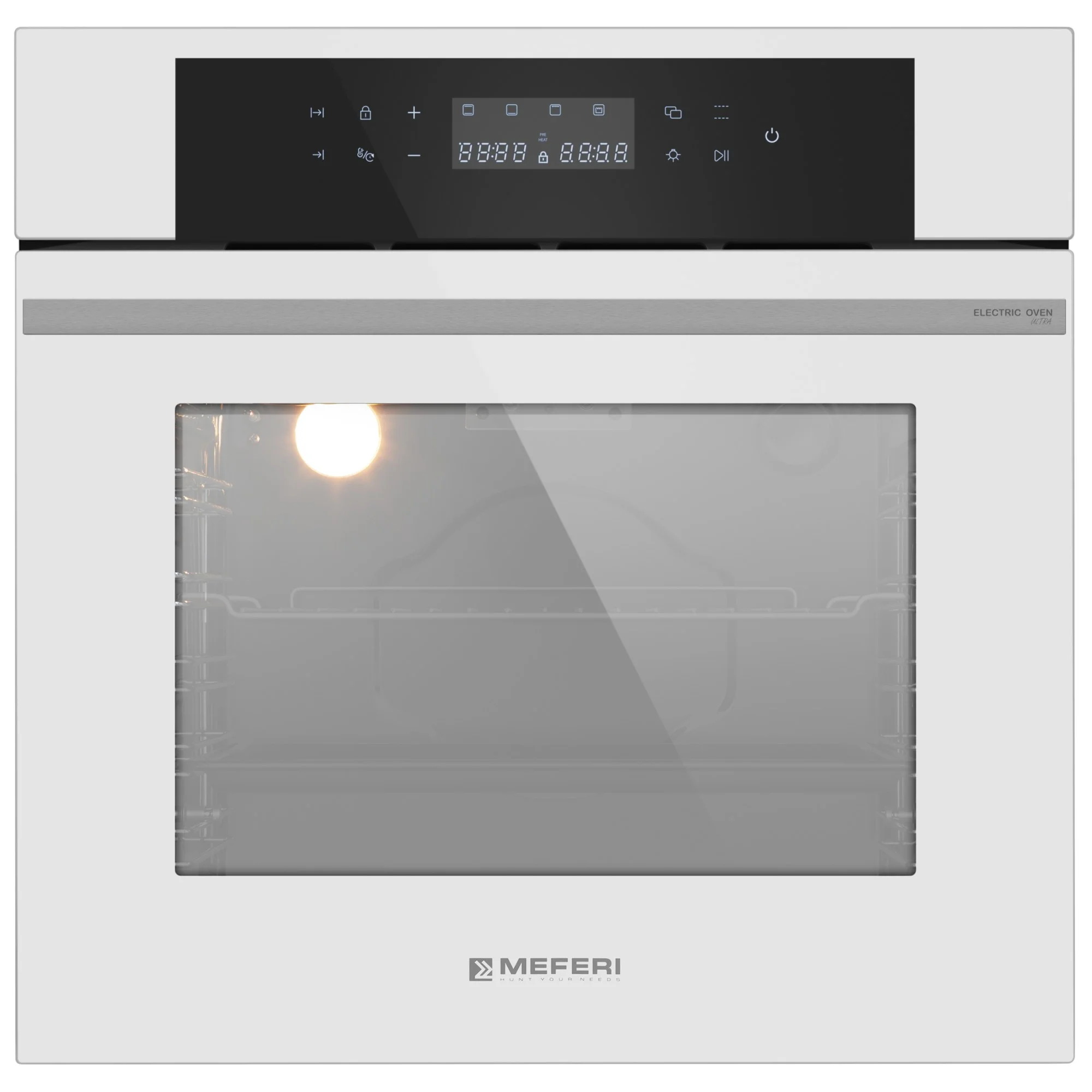 Электрический встраиваемый духовой шкаф MEFERI MEO606WH ULTRA,с грилем, ширина 60см, белый