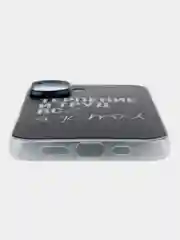 Тёмно-коричневый силиконовый чехол на Apple iPhone 16 / Айфон 16 прозрачный, с принтом, защита камеры