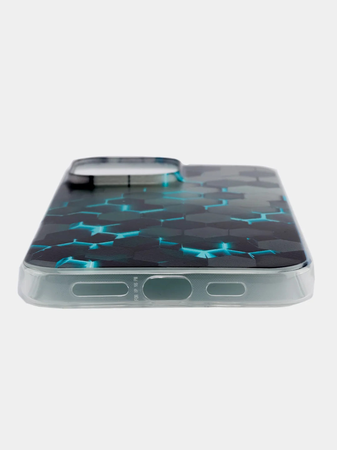 Бирюзовый чехол на Apple iPhone 16 Pro Max / Айфон 16 Про Макс прозрачный, с принтом, защита камеры