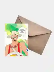 Лайм открытка с героями аниме "One Piece", с конвертом, Ван Пис, аниме, подарок