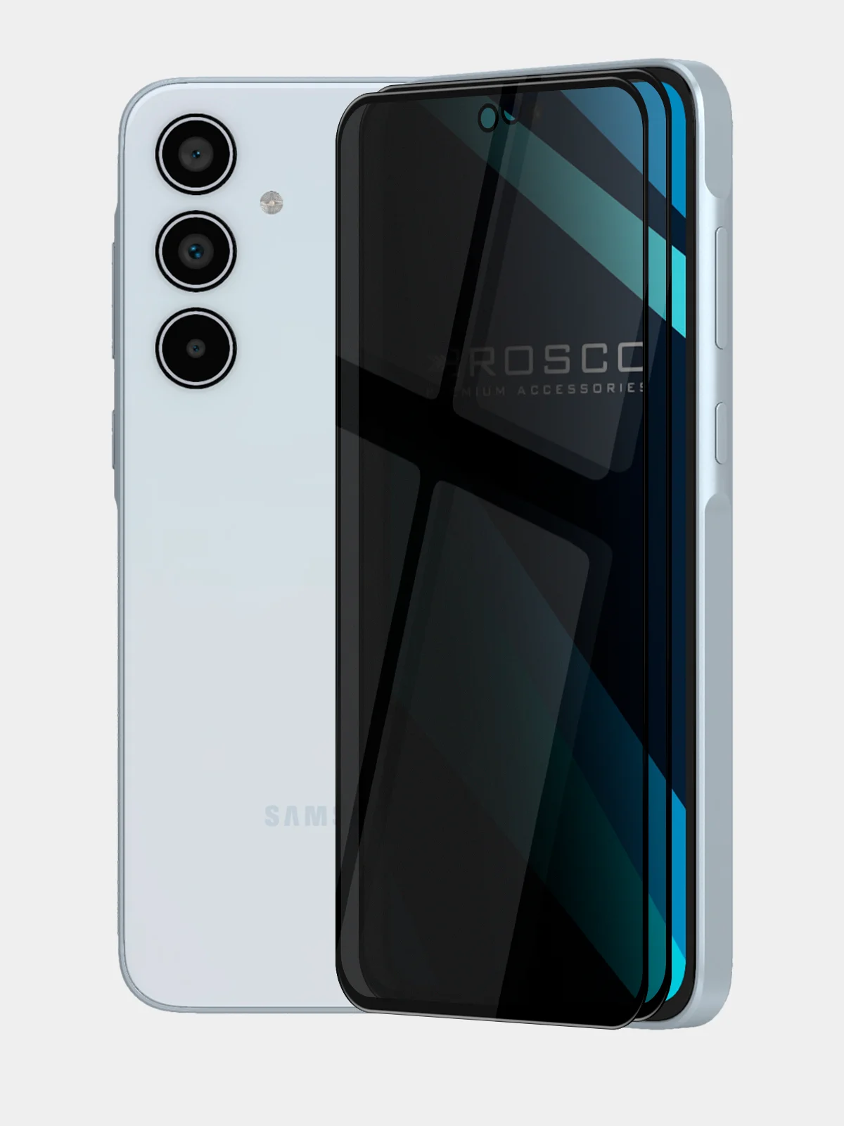 Прозрачный стекло для Samsung Galaxy A55 5G/A35 5G защитное ROSCO, олеофобное, матовое, антишпион