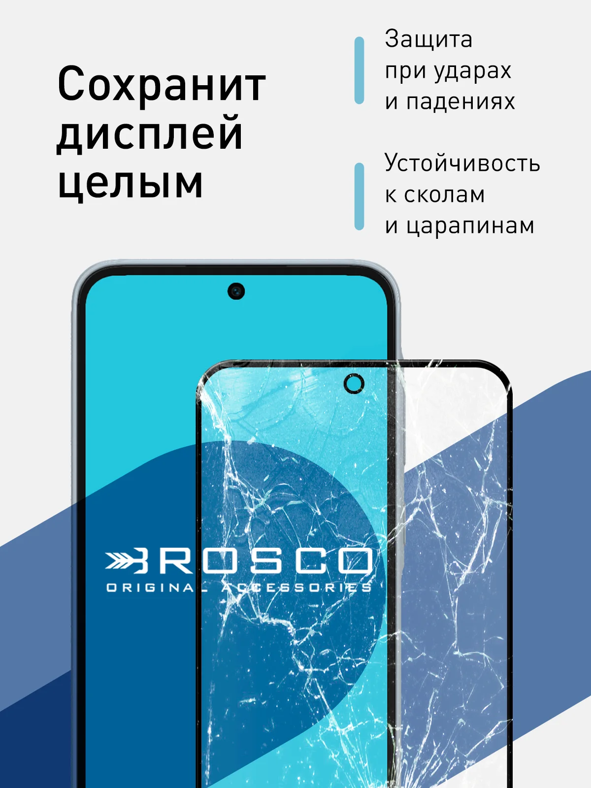 Прозрачный стекло для Samsung Galaxy A55 5G/A35 5G защитное ROSCO, олеофобное, матовое, антишпион