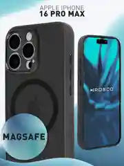 Чехол MagSafe для iPhone 16 Pro Max, пластиковый с силиконом ROSCO противоударный, магнит