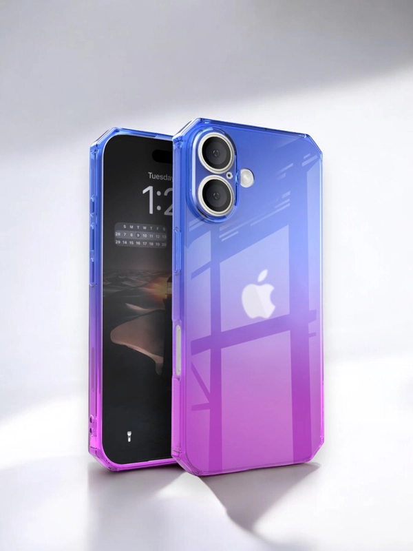 Чехол прозрачный iPhone 16 Pro Max Plus айфон про макс градиентный с защитой камеры