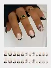 Хром накладные ногти с дизайном, 24 штуки + клей