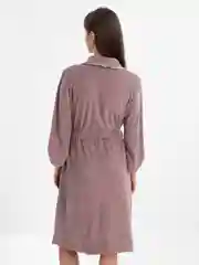 Розовый халат домашний махровый на запах
