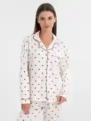 Женская пижама с брюками / Домашний костюм / Пижама женская с сердечками