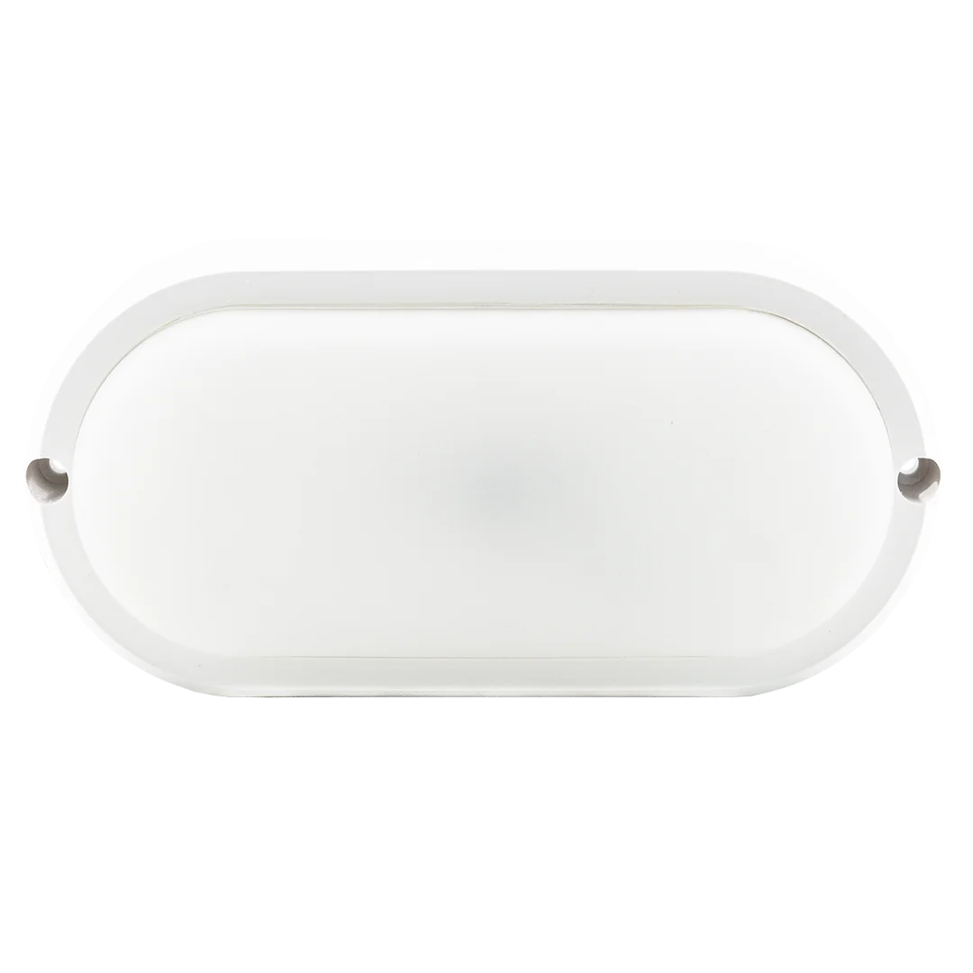 Белый cветодиодный светильник ЖКХ GLANZEN 15 Вт 6500К IP65 RPD-0004-15 овал