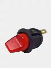 Красный выключатель клавишный 12В круглый ОБЪЕМНЫЙ, подсветка, 16А, (3с) желт/зелен/красн/синий