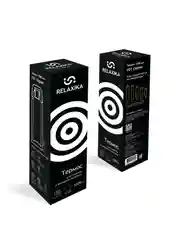 Черный термос 1 литр для чая и кофе Relaxika черный металлический, стикеры в подарок Релаксика