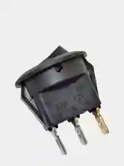 Красный выключатель клавишный 12В круглый, черный с подсветкой, 16А, (3с) желт/зелен/красн/синий