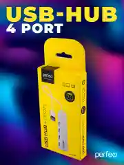 Белый разветвитель хаб USB-HUB Perfeo 4 Port, (PF-H038)