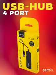 Разветвитель хаб USB-HUB Perfeo 4 Port, (PF-H042) чёрный