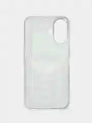 Угольный силиконовый чехол на Apple iPhone 16 / Айфон 16 прозрачный, с принтом, защита камеры