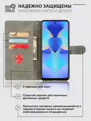 Черный чехол-книжка Tecno Spark 10 Pro (Техно Спарк 10 Про) с магнитной застежкой