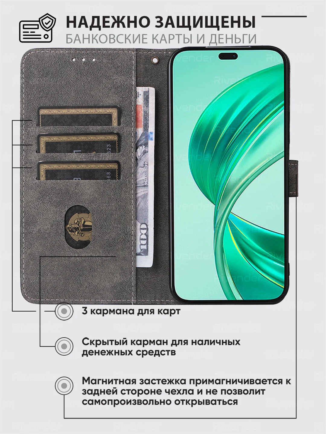 Чехол-книжка Honor X8B (Хонор Икс 8Б/ х8б) с магнитной застежкой
