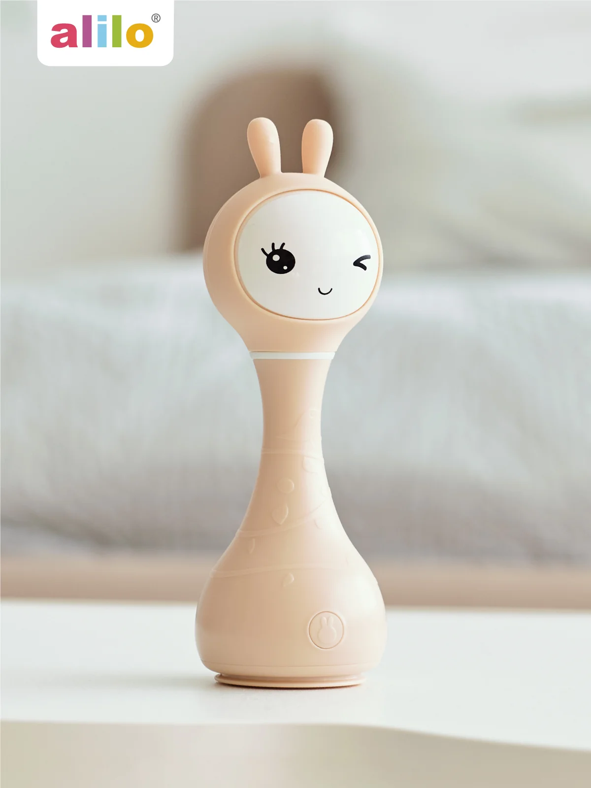 Бежевый интерактивная обучающая музыкальная игрушка Умный зайка alilo R1 c распознаванием цветов