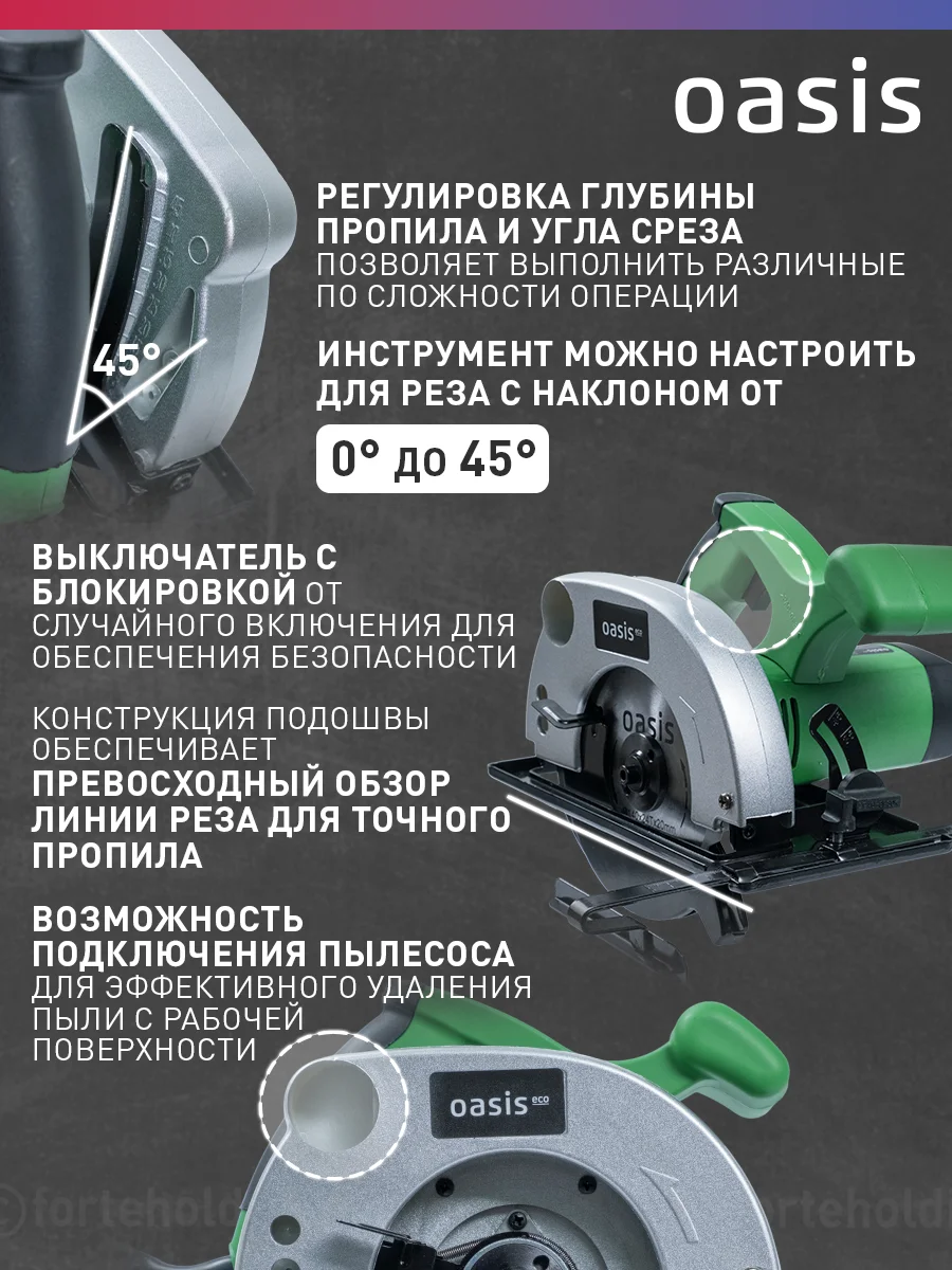 Бирюзовый электрическая циркулярная пила "Oasis" PC-140/140 Есо